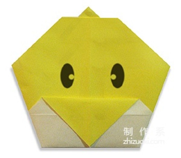 Childrens origami is a simple and interesting way to make origami of a chicks face.