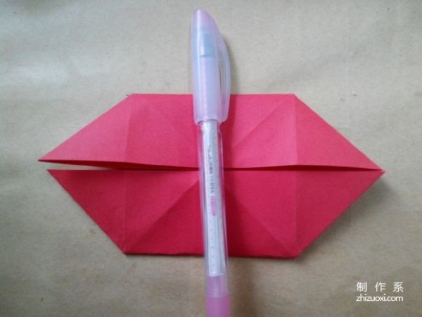 Illustration of DIY origami method of beautiful windmill rose flower