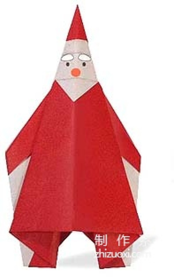 Santa Claus, childrens handmade origami tutorial, simple Santa Claus origami method