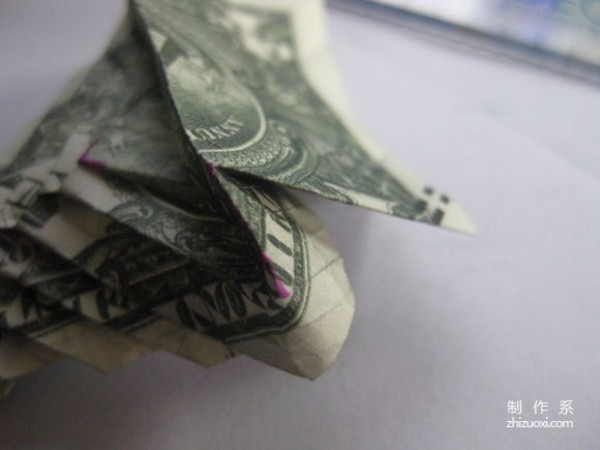 Detailed tutorial of dollar carp origami banknote real shot pictures