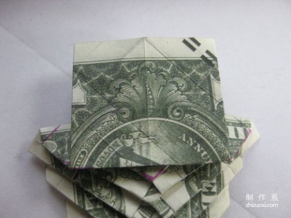 Detailed tutorial of dollar carp origami banknote real shot pictures