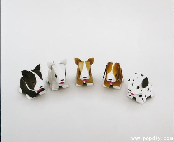 DIY creative handmade origami to make five cute and well-behaved puppies