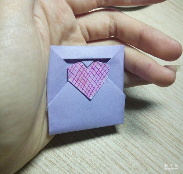 Illustration of handmade steps for fancy letter paper envelopes with hearts