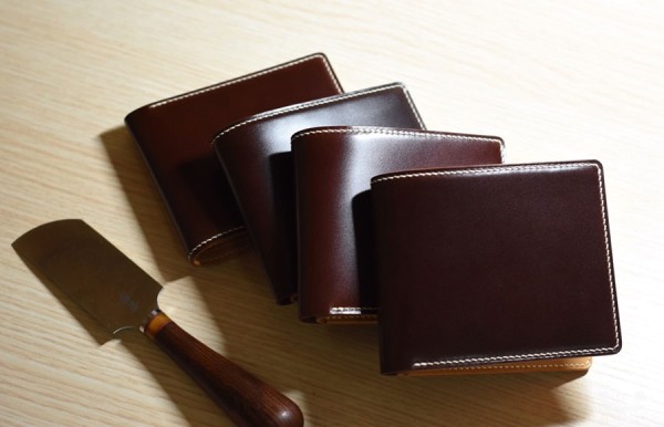 The production process of cordovan leather high bridge short clip wallet