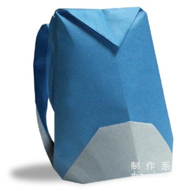 Illustrated step-by-step tutorial on origami method for mountaineering backpack