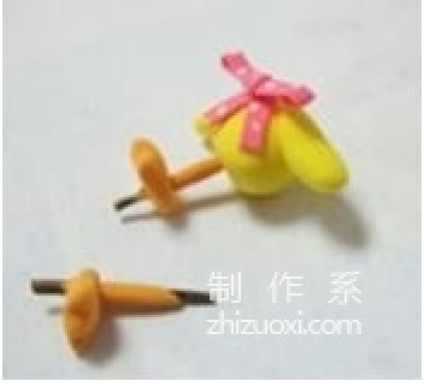 Illustration of how to make clay duck by hand