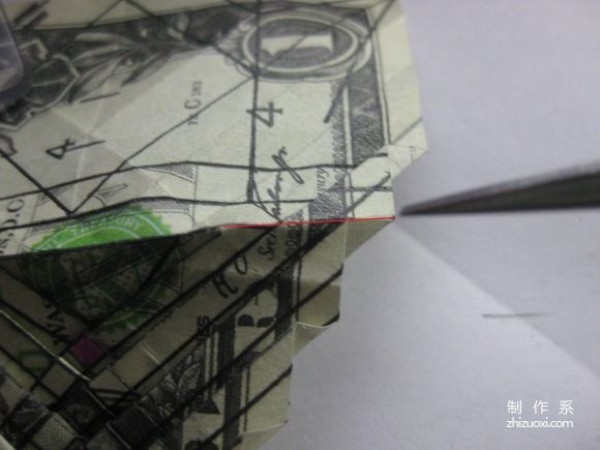 Detailed tutorial of dollar carp origami banknote real shot pictures