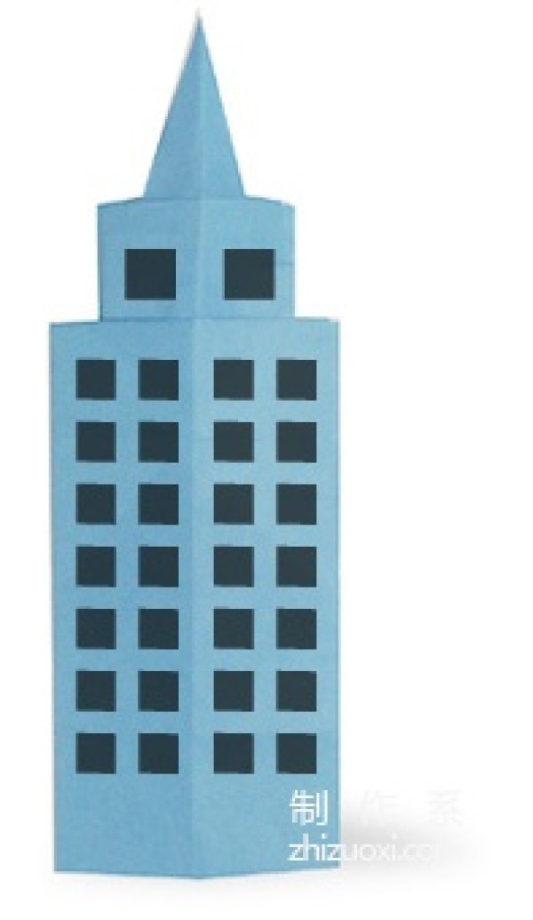 Illustration of how to make origami high-rise buildings