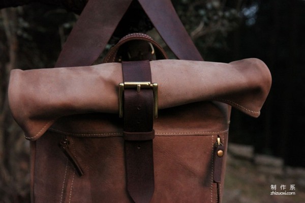 Crazy horse leather backpack detailed production steps