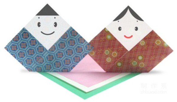 Origami method of humanoid boy and girl