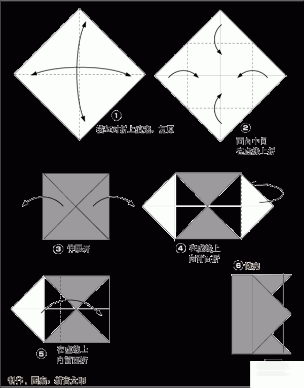 Illustrated origami tutorial for the English letter E