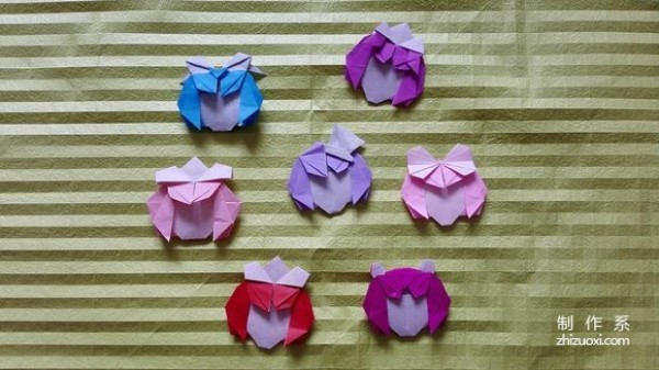 Michelle Fung short-hair girl avatar origami picture step-by-step tutorial