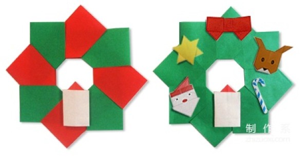 Christmas origami Christmas wreath tutorial