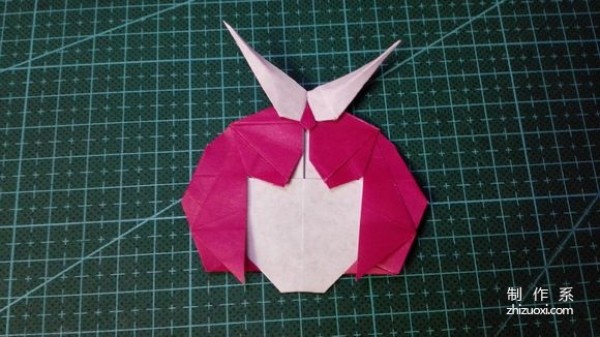 Michelle Fung short-hair girl avatar origami picture step-by-step tutorial