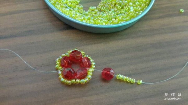 Beautiful flower handmade beaded ring making tutorial steps