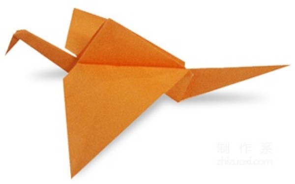 Illustration of the origami method of a flying bird