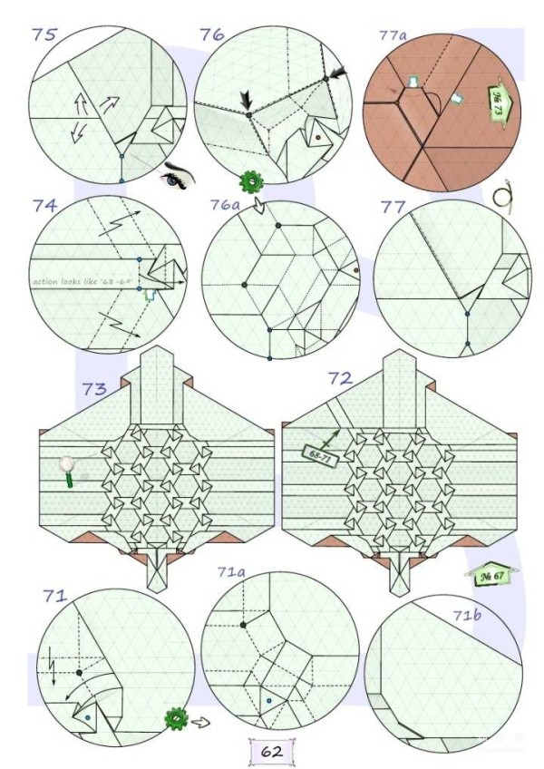 Simple origami turtle, diy illustrated tutorial for making origami turtle