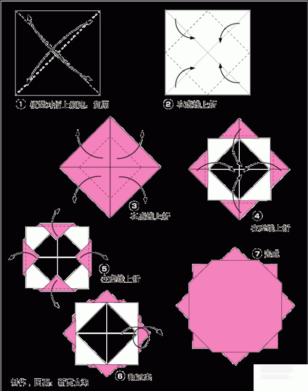 Origami method of the sun