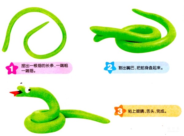 Tutorial on making clay snakes from clay clay