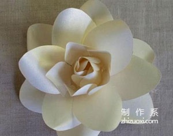 Creative tutorial for making paper gardenia handmade flowers