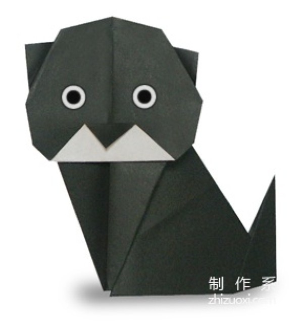 How to make origami little black cat