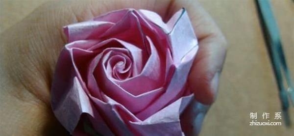 How to fold Hirundine paper rose, H.r rose handmade origami illustrated tutorial