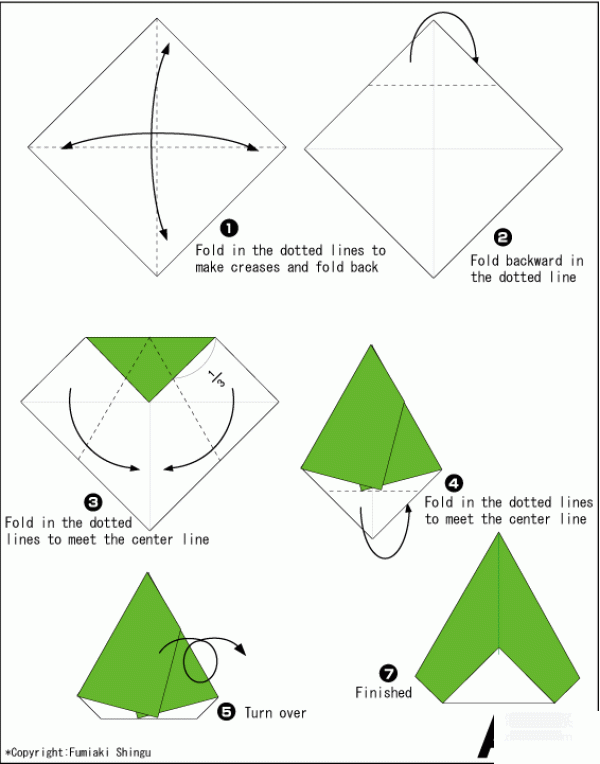 Origami Illustrated Tutorial of Origami English Letter A