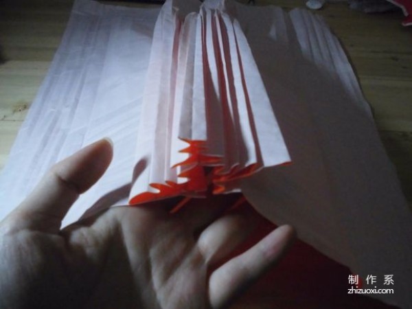 Illustrated handmade tutorial for origami work of the scene of Gufanyuanying