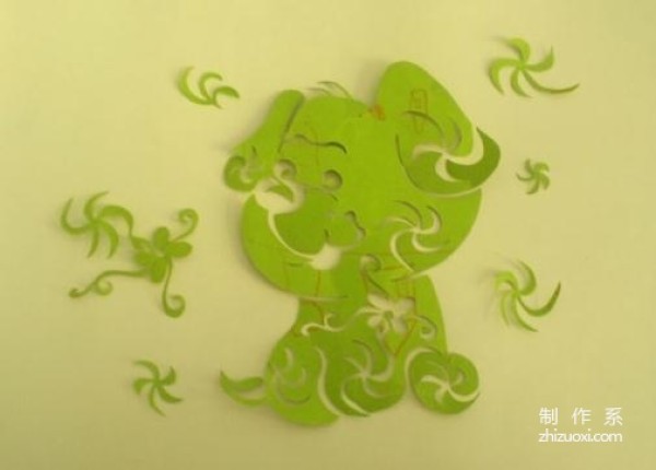 Cute little flower dog paper-cut detailed method picture tutorial