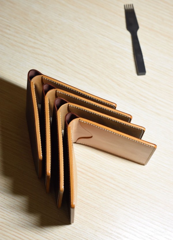 The production process of cordovan leather high bridge short clip wallet