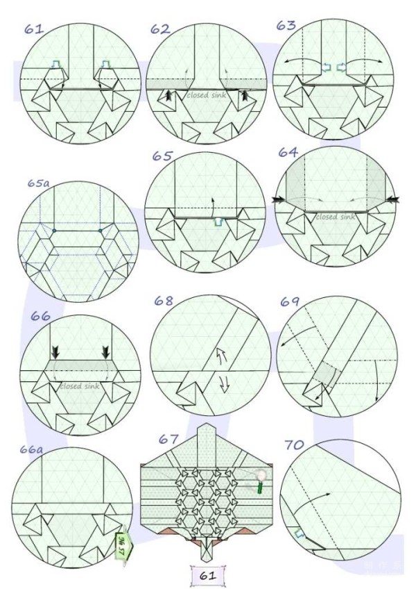 Simple origami turtle, diy illustrated tutorial for making origami turtle