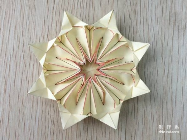 3D eight-petal flower origami Detailed pictures of the steps to make three-dimensional eight-petal flower origami