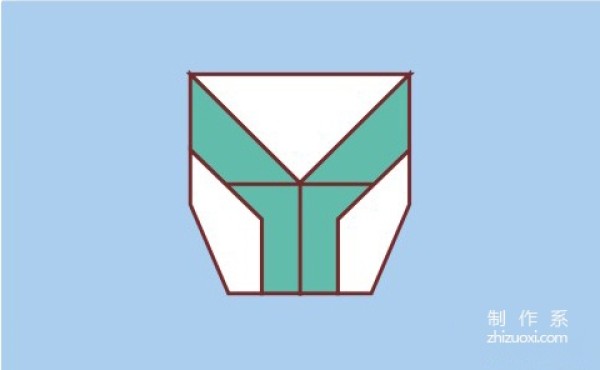 Illustrated step-by-step tutorial on how to origami the letter Y