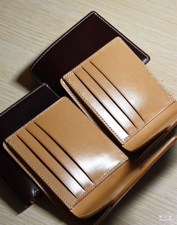 The production process of cordovan leather high bridge short clip wallet