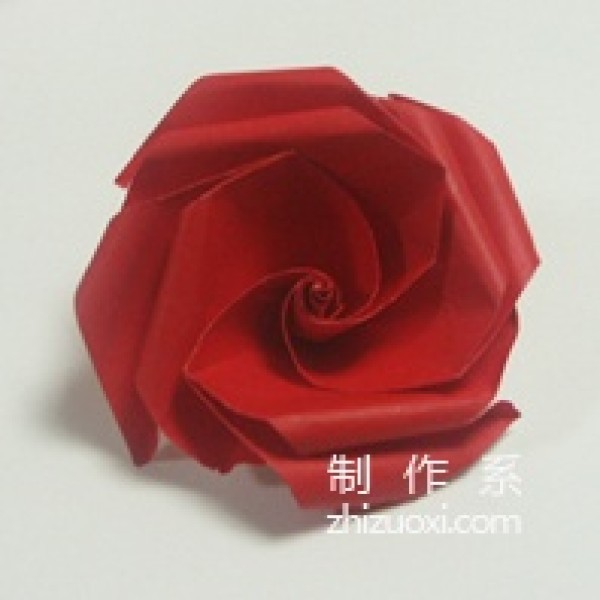 Illustrated tutorial on how to make origami Omuta roses