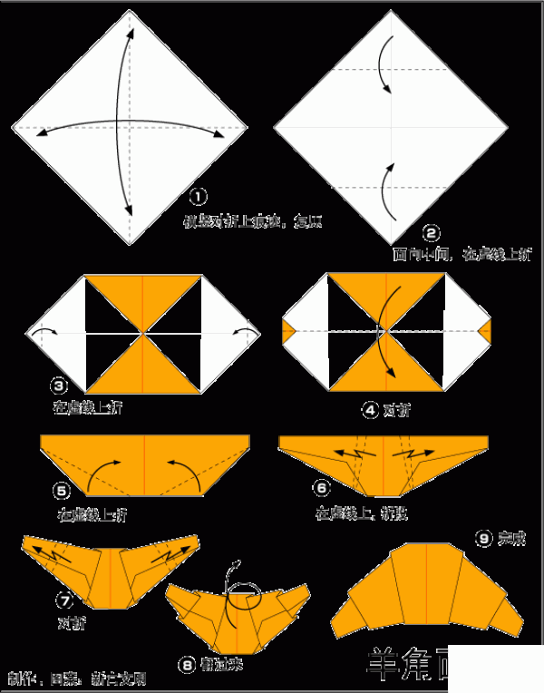 Origami method for food dessert themed croissants