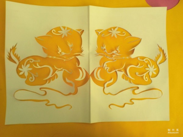 How to make DIY paper-cutting of little cat