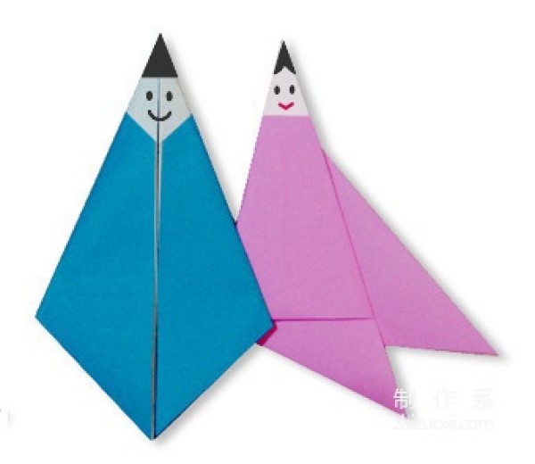 Detailed instructions for making origami Cowherd and Weaver Girl during Chinese Valentines Day