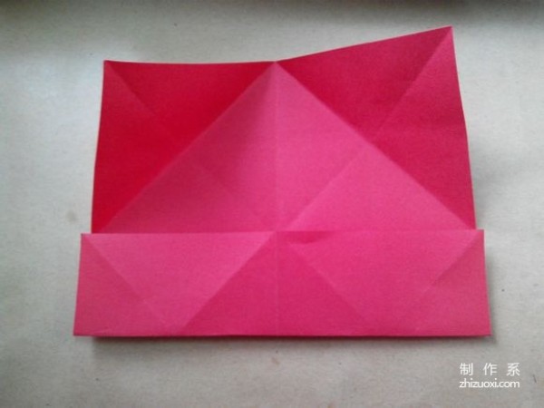 Illustration of DIY origami method of beautiful windmill rose flower