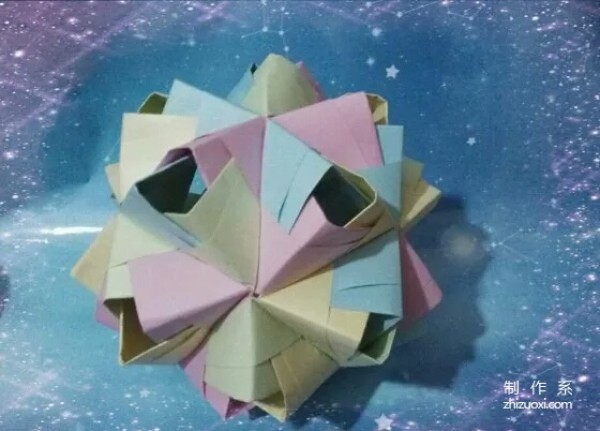 Super simple origami hand-making method of exquisite flower balls