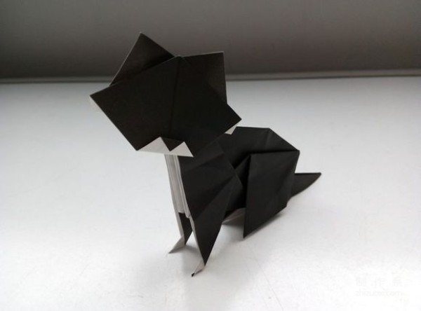 Illustrated tutorial to teach you how to fold a big-faced cat origami