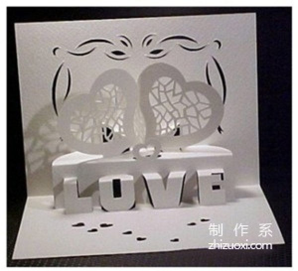 Love greeting card making, handmade creative art paper cutting LOVE love romantic greeting card making tutorial