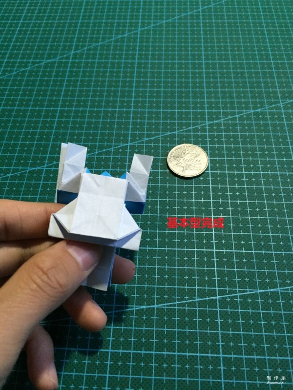 Real-life tutorial on origami Chirulian with complex origami cartoon characters