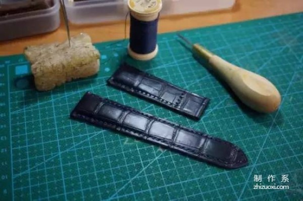 Crocodile leather watch strap making tutorial