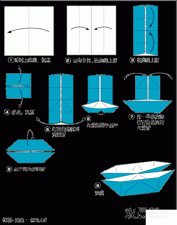 DIY simple origami paper boat double-decker boat