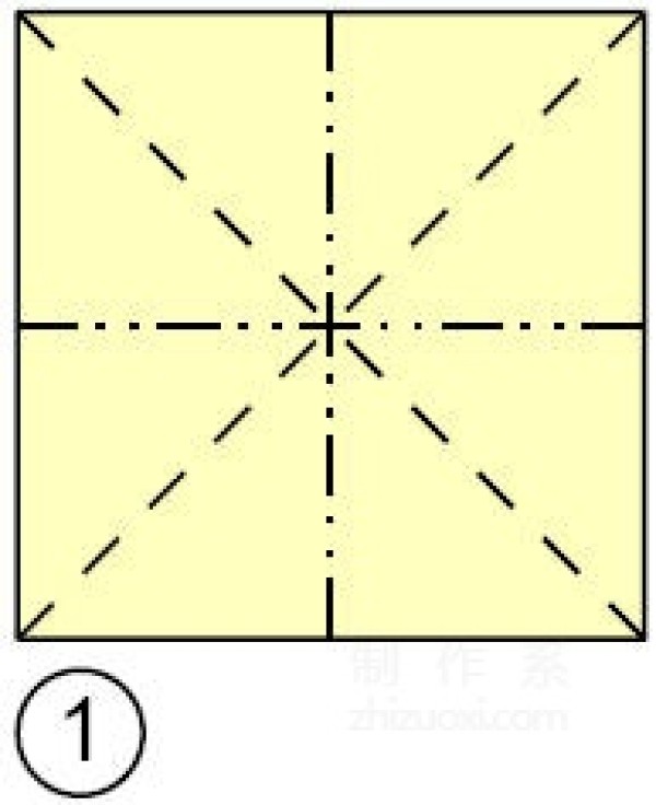 Origami method of folding a star-shaped garbage box