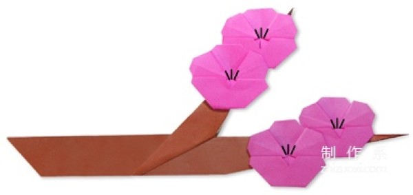 How to make origami plum blossoms