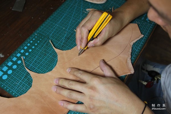 The making process of a pair of handmade work boots