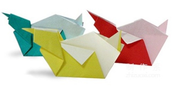 How to make origami duck-shaped chopstick holder