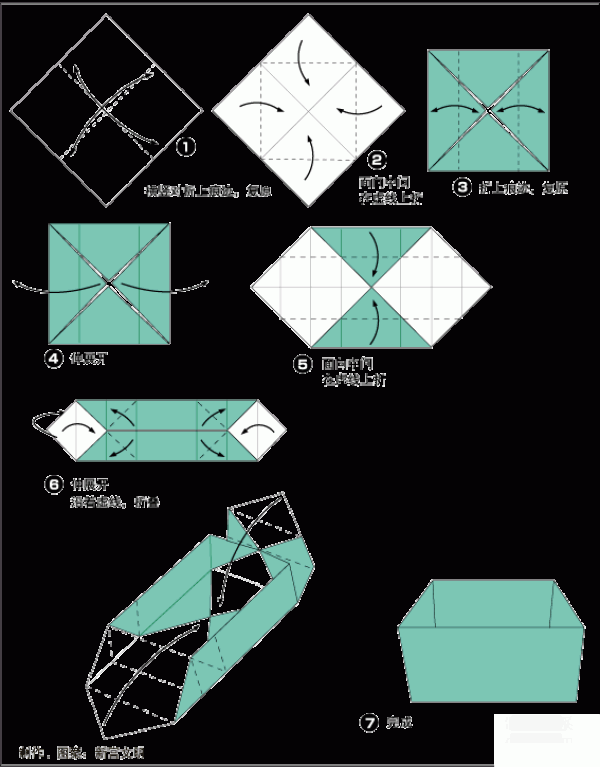 Origami method for childrens origami box